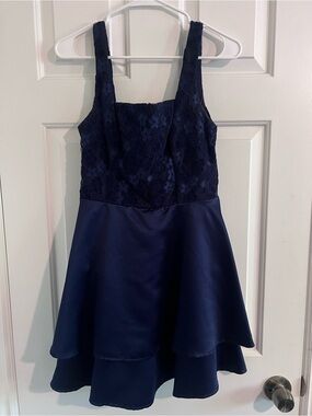 City Studio Navy Lace Bodice Formal Girls Dress